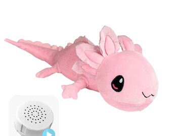 Axolotl de peluche ecológico de 16 pulgadas regrabable de 20 o 60 segundos