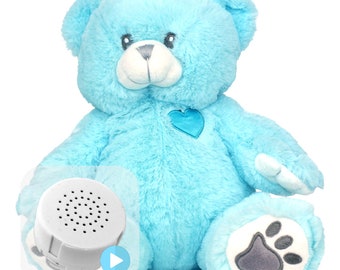 Peluche écologique ours bleu de 16 pouces réenregistrable en 20 ou 60 secondes