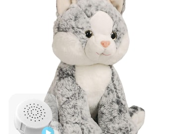 Peluche écologique Tahla Cat, réenregistrable en 20 ou 60 secondes, 16 pouces