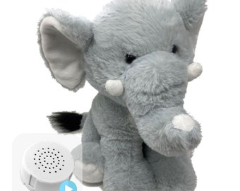 20 second re-recordable plush grey elephant