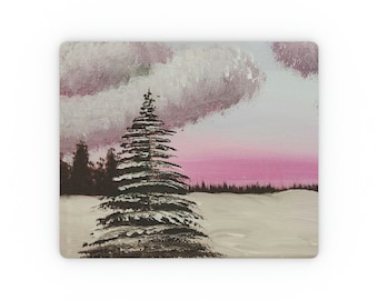 Coucher de soleil hivernal - Tapis de souris rectangulaire