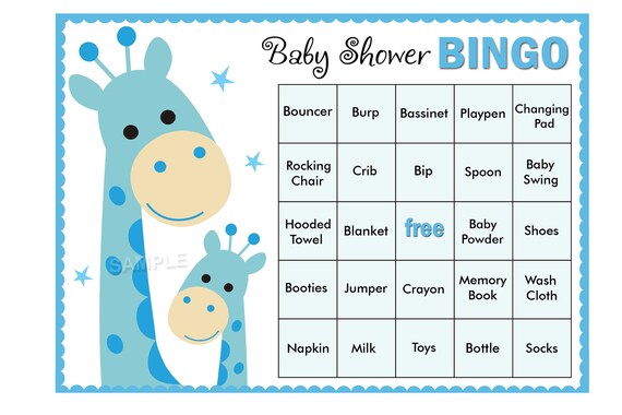 blue giraffe baby shower