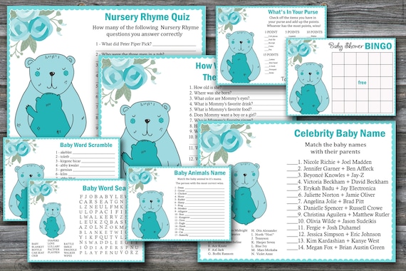 teddy bear baby shower games