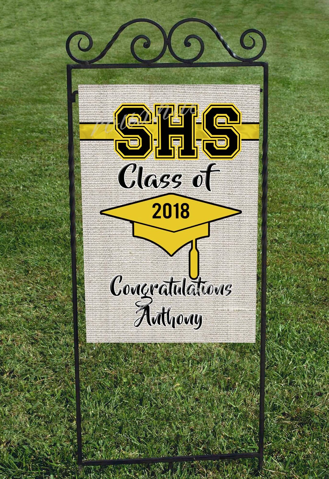 Flag, Graduation Flag, Cap, School Initials, School Colors ...