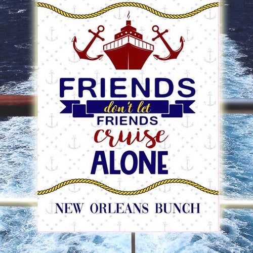 Personalized Cruise Door Decoration, Friends Trip Poly Linen Sign (12x18)
