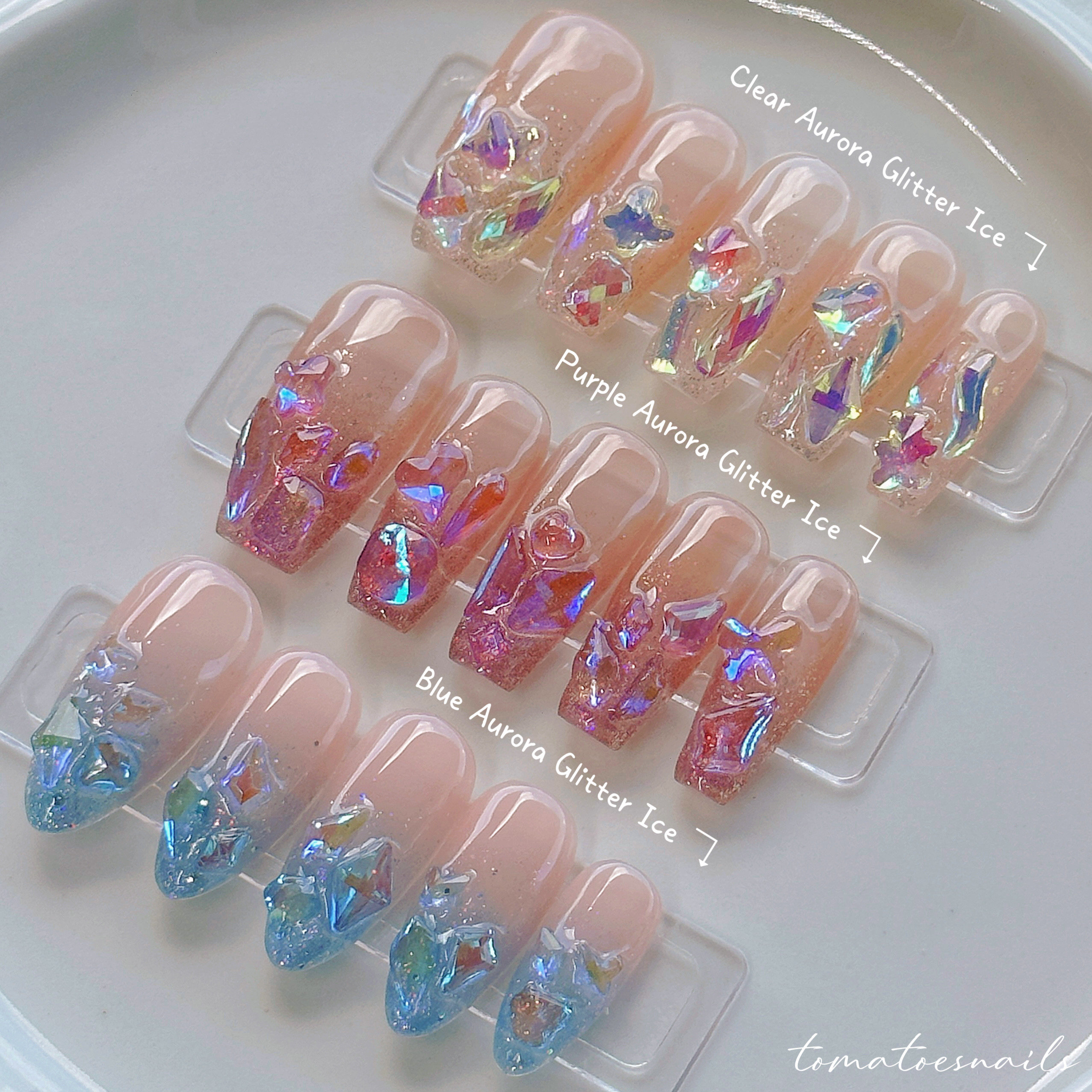 Transparent Ice Crystal Nails That Shine