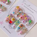 Happy Vibes Nails , Summer Glitter Party Nails , Smiley Cute & Fun Rainbow Nails Set of 10 , Full Decoration Nails product logo