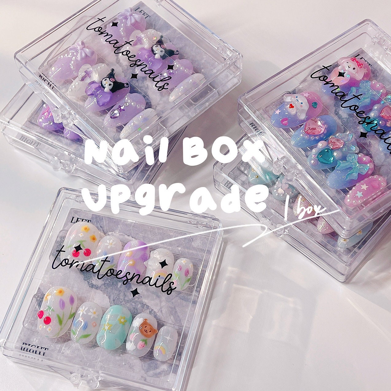 Large Press On Nail Packaging,Press On Nail Organizer,Removable