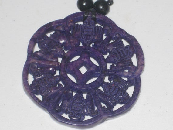 All natural jade hand carved two sided Bat pendant, with adjustable necklace.