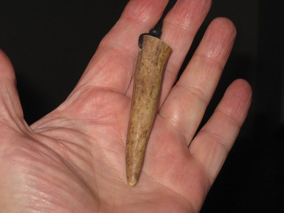 All natural deer antler tip, with adjustable necklace.