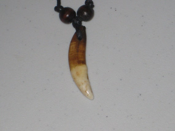 Real wolf tooth surfers necklace, adjustable.