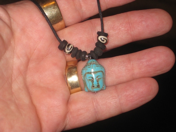 Turquois surfer Buddha pendant, with adjustable necklace.