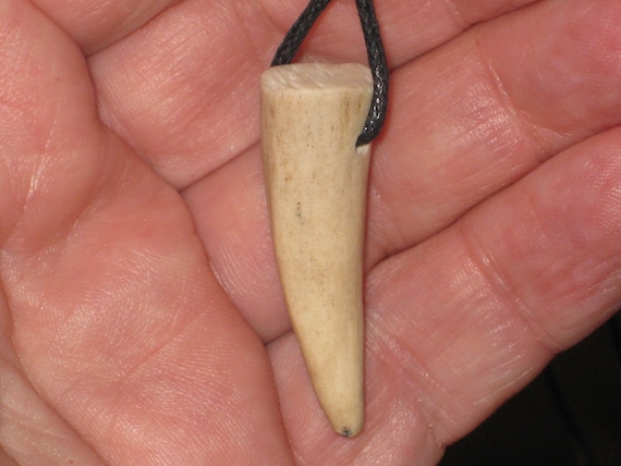 All natural deer antler tip, with adjustable necklace.
