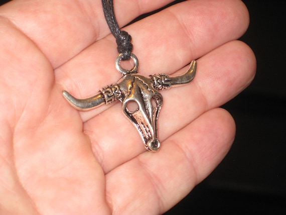 Cool Bull skull pendant, hand made.