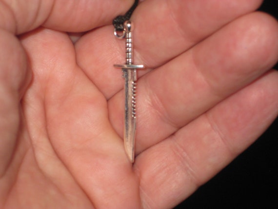 Military knife pendant, hand made.