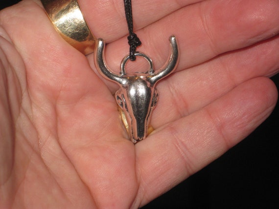 Cool Bull skull pendant, hand made.