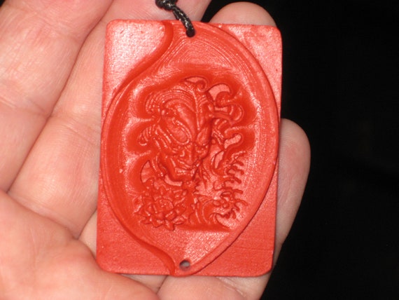 Organic Cinnabar pendant, with adjustable necklace.