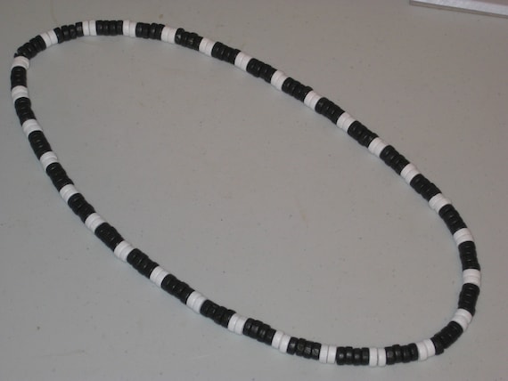 Natural Heishi bead surfer necklace, hand made.