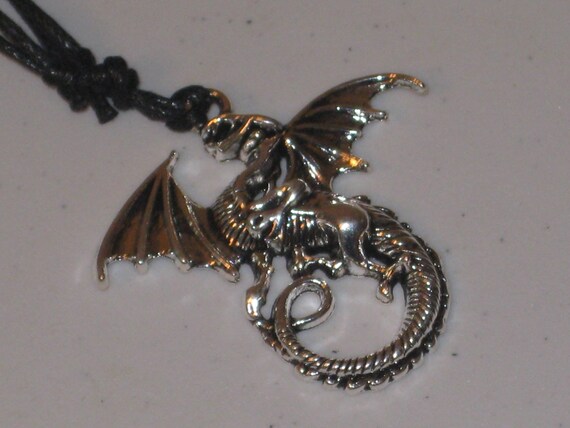 Dragon pendant necklace, hand made.