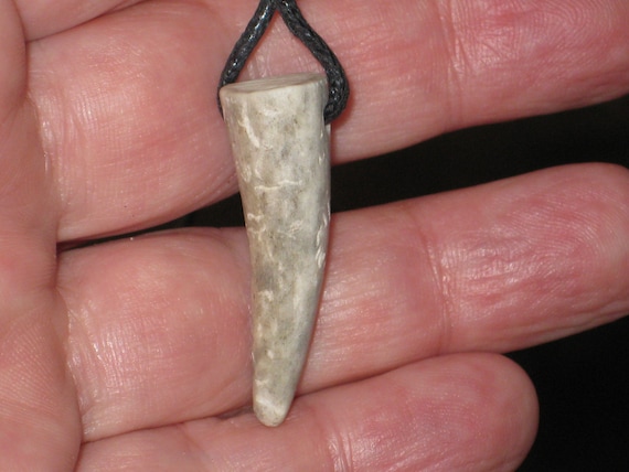 All natural deer antler tip, with adjustable necklace.