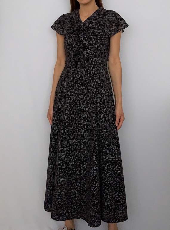 Vintage 50s/60s A-Line Black White Polka Dots Cape