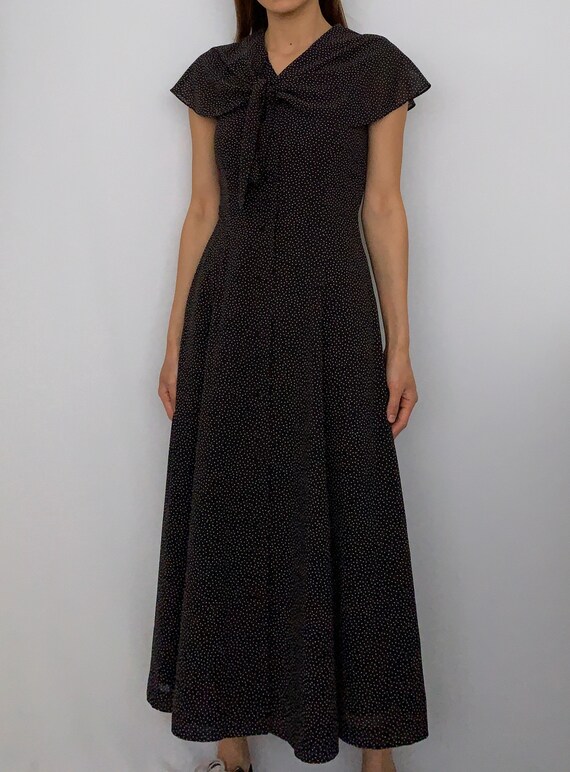 Vintage 50s/60s A-Line Black White Polka Dots Cape