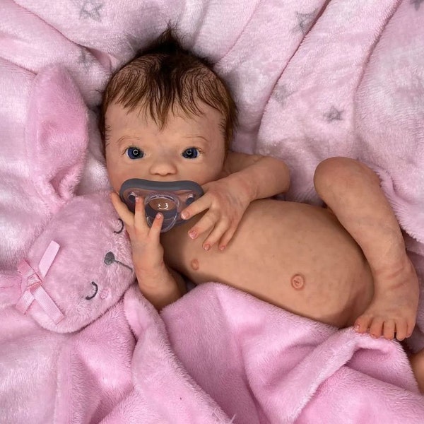 Full body silicone - Painted & Rooted Baby A Awake - GIRL Doll