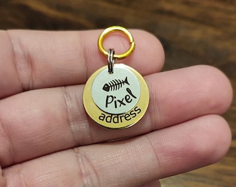 Personalized double pet tag,Cat id tag,Dog id tag,Engraved Cat Tag, Collar Tag, Custom ID Tag, Pet ID Tag, Microchipped, Small tag,Tiny tag
