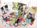 50 pc Paper & Notions Bundle - Junk Journal Ephemera - Book Pages, Magazine Pages, Ribbons, Buttons, Brads, Stickers 