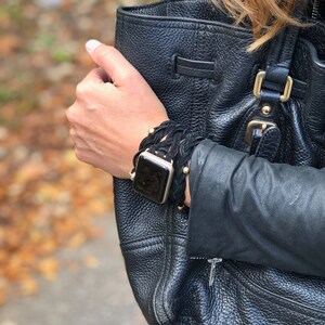 Leather braided apple watch band clearance
