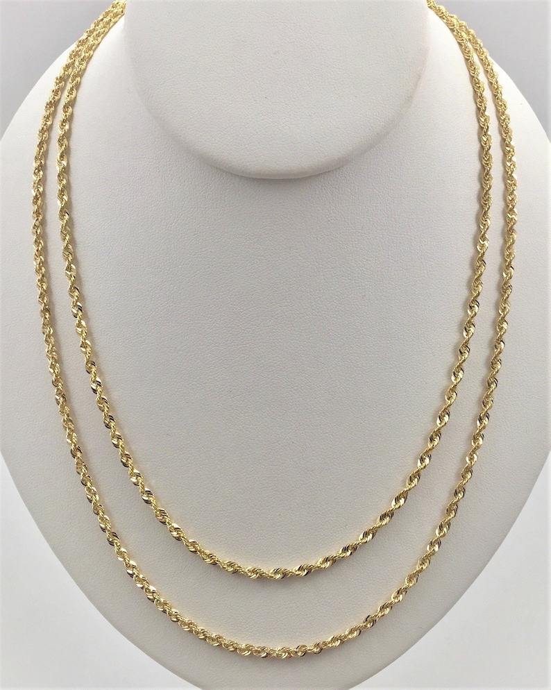 100% Genuine 10K Gold Rope Chain 5mm 4mm 3mm 2mm 1.5mm | Etsy