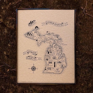Senhor dos Anéis / O Hobbit Mapa da Terra Média de Michigan