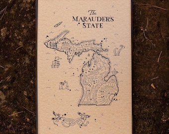 Marauder's Map of Michigan Print
