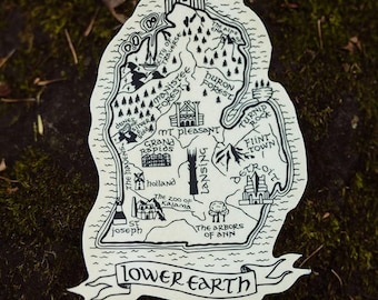 Lower Earth Lord of the Rings Michigan Sticker