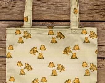 Cotton Toad Pattern Tote Bag