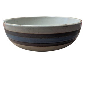 Otagiri Horizon Blue/brown Stripe Stoneware 7.25” Serving