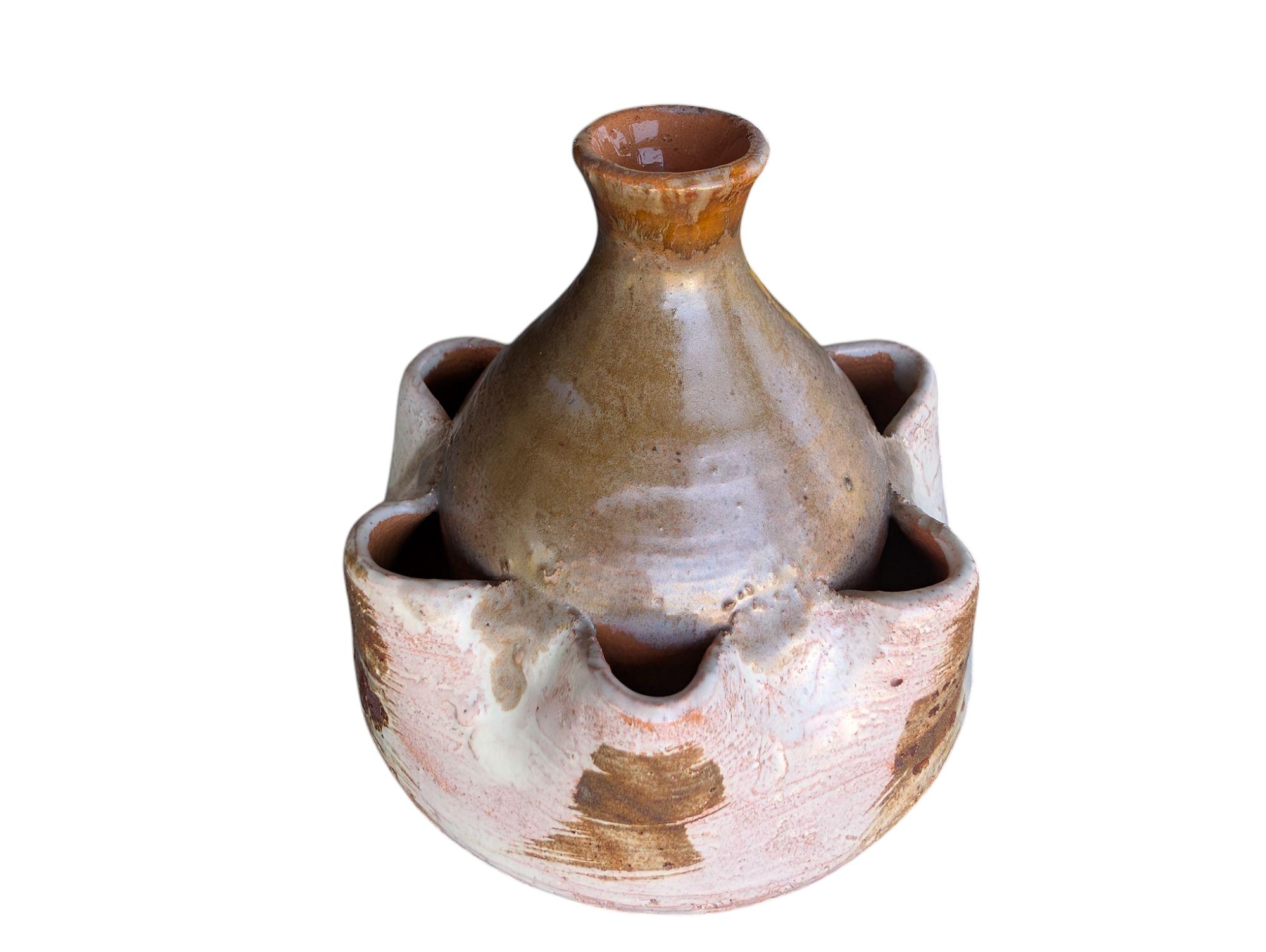 ヴィンテージ花瓶 ヴィンテージ 1968 3.5 インチ サイン入り 煙突バッド花瓶 アース