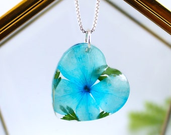 Pressed flower necklace, Dry flower necklace, Resin necklace, Resin Flower, Flower pendant, Resin jewelry