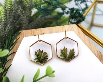 Pressed flower earrings, Resin flower, Dry flower earrings, Pressed leaf earrings, Handmade resin, Resin jewelry