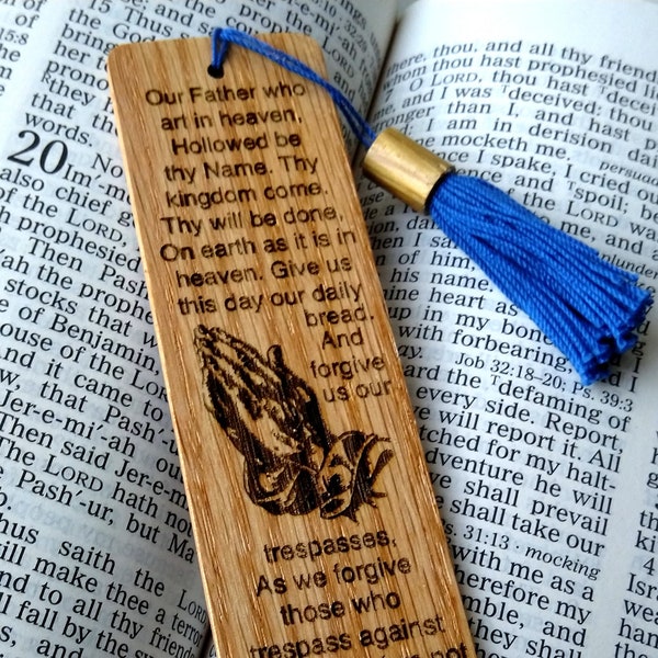 The Lords Prayer, Bible Bookmark, Religious and Prayer, Bible Quotes, Gift Ready, Wood Bookmark, Praying, Christianity, Gift, Matthew 6:9 13