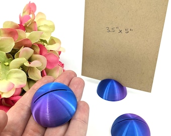 TWILIGHT Shift Place Card Holder, Celestial Half Dome Round Table Number Stand, Wedding Name Tags Photos or Labels, Pack of 1 to 100 PLA