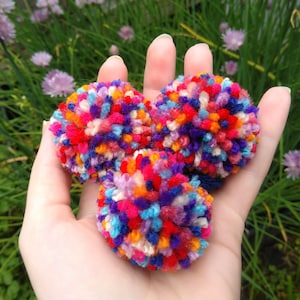 Multicolored Pompoms, Mixed Color Pompom, Colorful Pom Pom, Assorted Poms, Large Pom Poms, Yarn Poms, Fun Pompoms, Poms for Crafts, Pom Poms