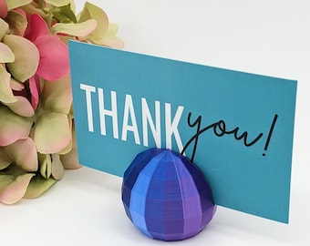 TWILIGHT Shift Place Card Holder, Celestial Disco Geometric, 3/4" Extra Deep Slot, 1.5" Table Number Stand, Wedding Name Tags or Food Labels