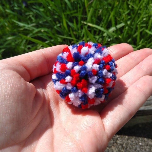 Red White and Blue Pompoms, 4th of July, Patriotic Decor,  Mixed Color Pompom, Assorted Poms, Large Pom Poms, 4th of July Decorations, USA