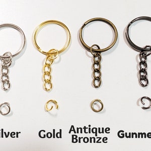 Bulk Keychain Key Ring Findings Flat Split Ring Keyring 30mm Gold Select  Qty 