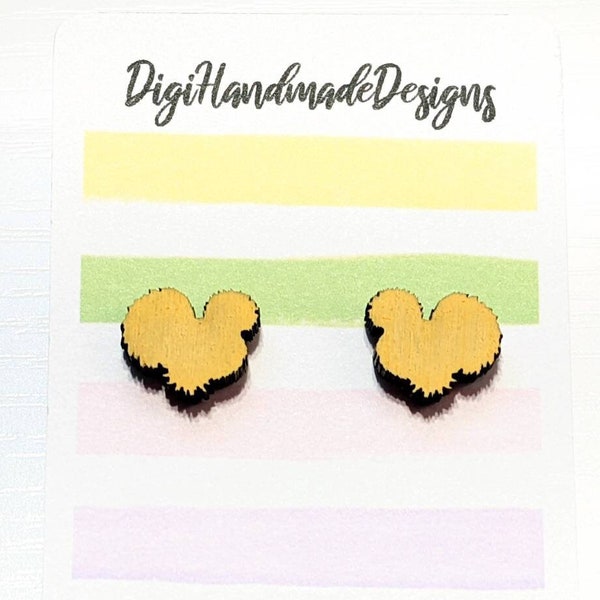 Silkie Chicken Earrings // Yellow Silkie Studs / Cute Silkies Earring / Buff Hens / Hand Painted / Handmade Earrings / Stainless Steel Post