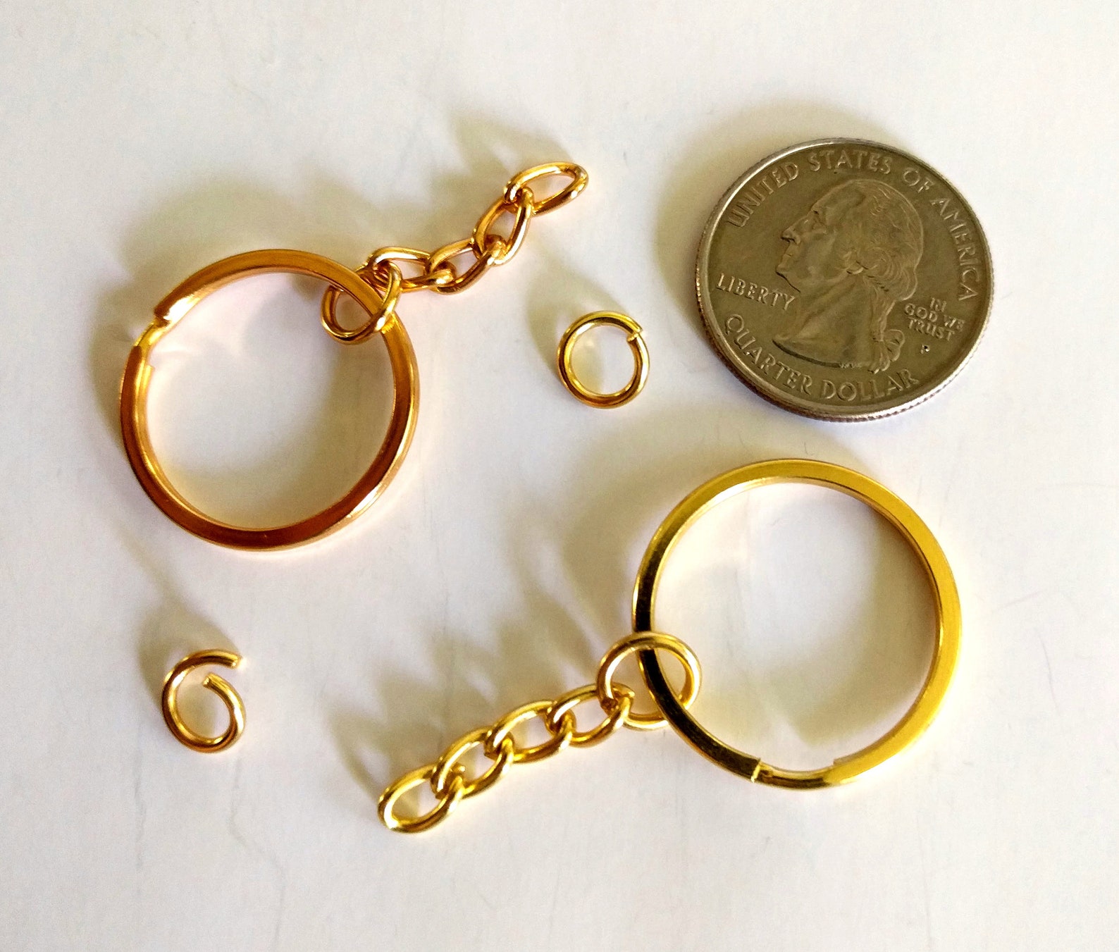 Metal Keyrings with Chain and Jump Rings in bulk Bulk Etsy