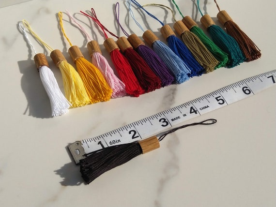 Handmade Tassels, Bookmark Tassels, Bulk Tassels for Bookmarks, Small  Colorful Tassels, 2 Tassels, Wood Beads, Oak Cotton Tassels, Tassel 