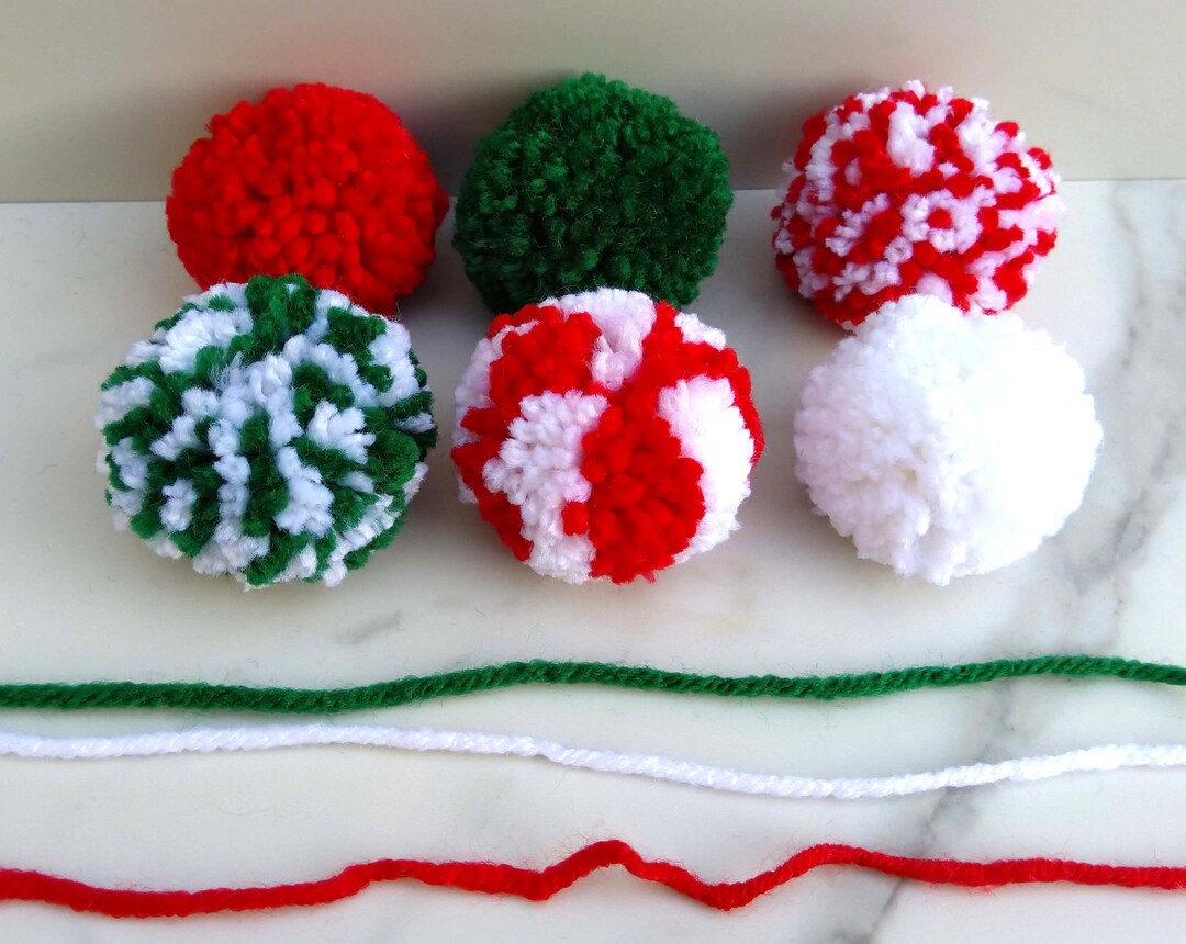 Christmas Pompoms, Holiday Poms, Pom Poms, Winter Pompoms, Christmas