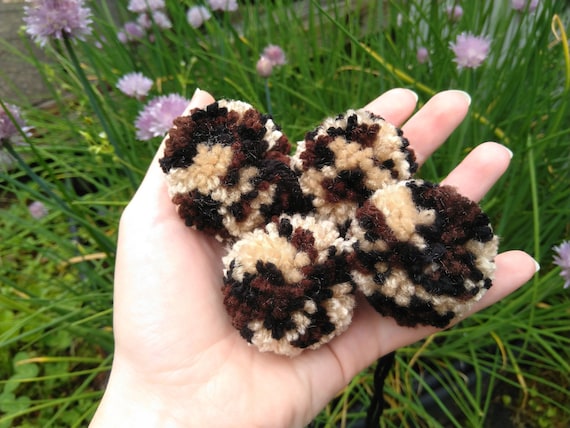 Leopard Print Pompoms, Pom Pom, 1.5 Pom, 2 Pom, 3 Pom, 4 Pom